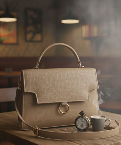 Women’s Vegan Leather Handbag with Shoulder Strap – Spacious Work to Evening Bag