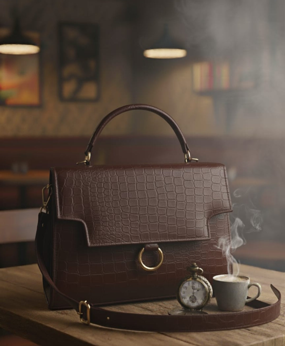 Women’s Vegan Leather Handbag with Shoulder Strap – Spacious Work to Evening Bag