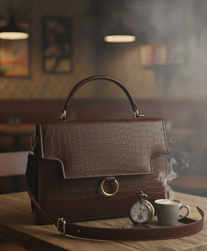 Women’s Vegan Leather Handbag with Shoulder Strap – Spacious Work to Evening Bag
