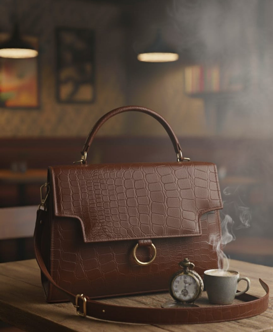 Women’s Vegan Leather Handbag with Shoulder Strap – Spacious Work to Evening Bag