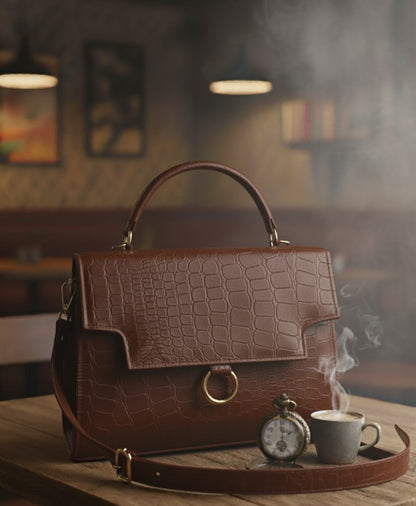 Women’s Vegan Leather Handbag with Shoulder Strap – Spacious Work to Evening Bag