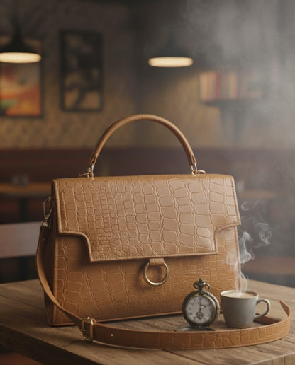 Women’s Vegan Leather Handbag with Shoulder Strap – Spacious Work to Evening Bag