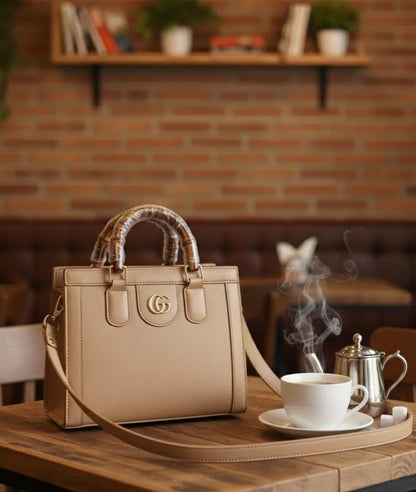Side View of Zohra Luxe Structured Handbag for Women – Scratch-Resistant Faux Leather