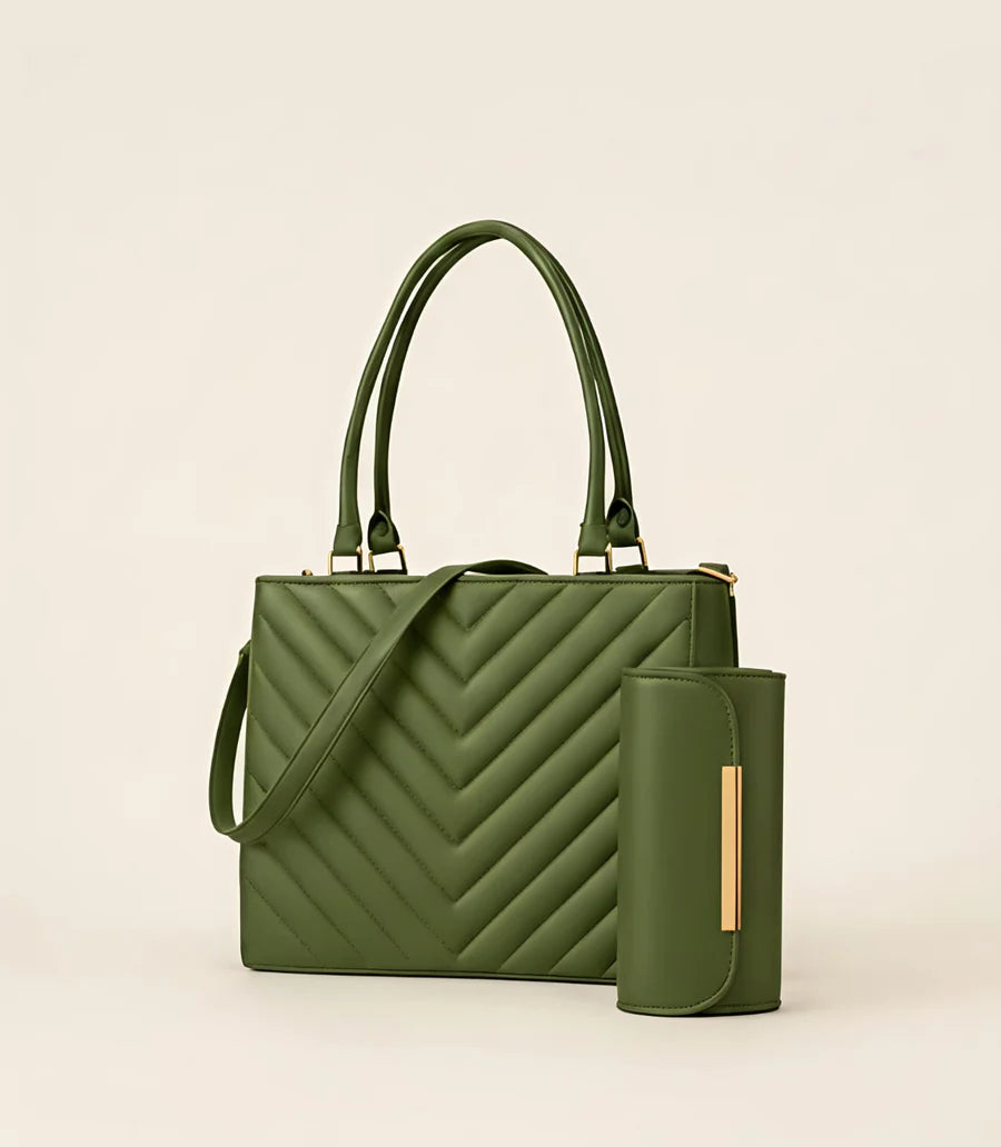 Stylish designer tote bag for women showing scratch-resistant quilted texture.