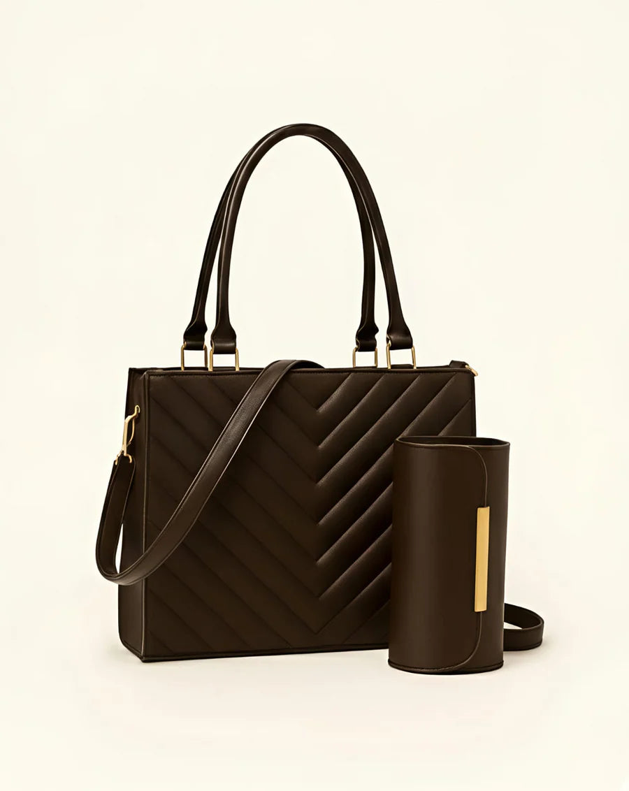 Stylish designer tote bag for women showing scratch-resistant quilted texture