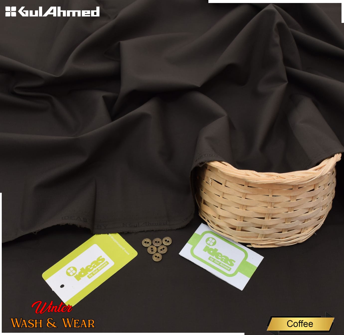 Gull Ahmed Premium Winter Wash ‘n’ Wear Unstitched Fabric for Men – 4 Meter Suit | Luxury Men’s Winter Collection (7 Dark Colors, Soft Finish)