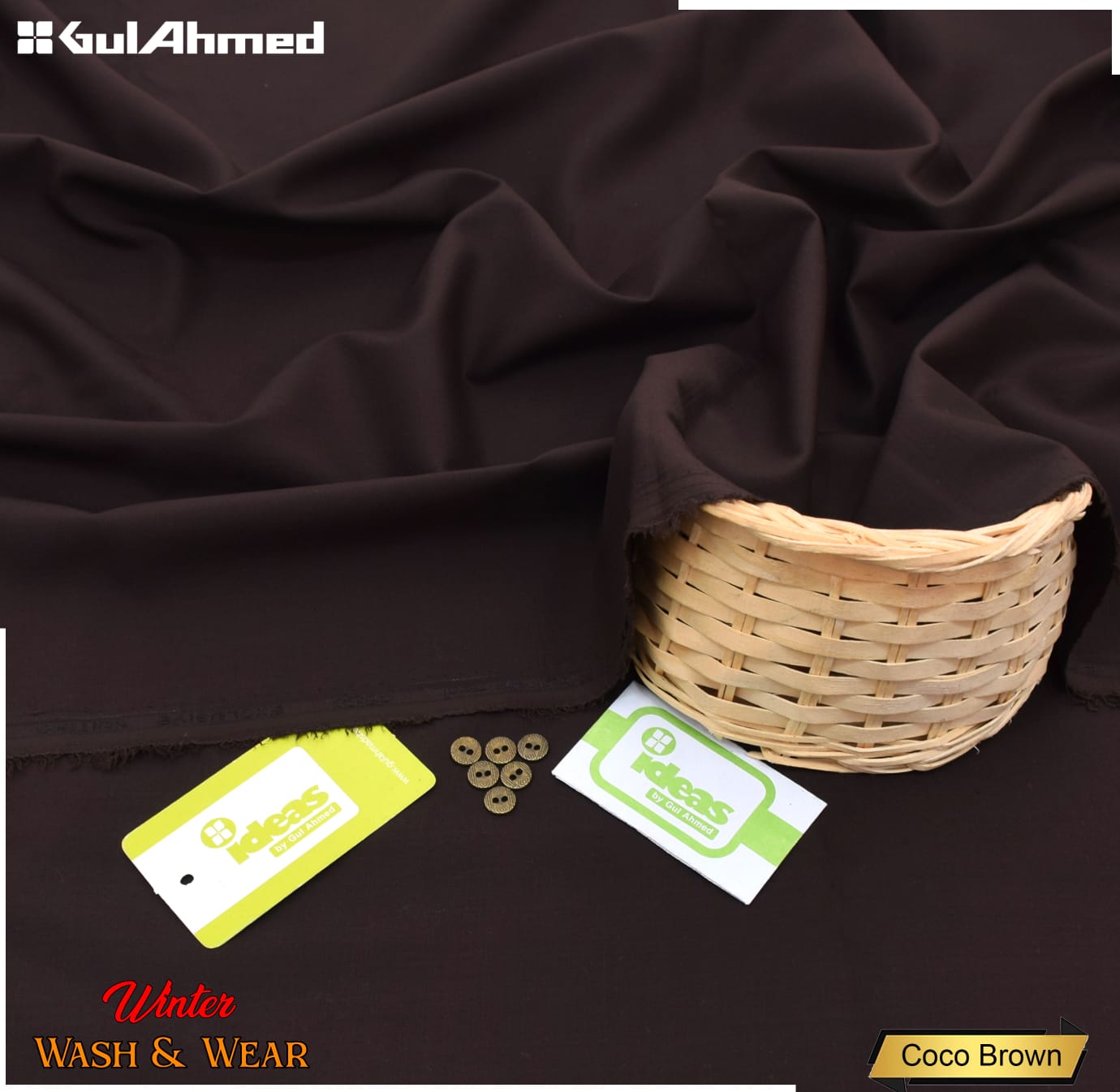 Gull Ahmed Premium Winter Wash ‘n’ Wear Unstitched Fabric for Men – 4 Meter Suit | Luxury Men’s Winter Collection (7 Dark Colors, Soft Finish)