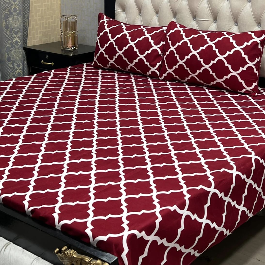 3D Crystal Cotton Bedsheet 3PC – 100+ Designs & Colours | Lifetime Colour & Fabric Guaranteed