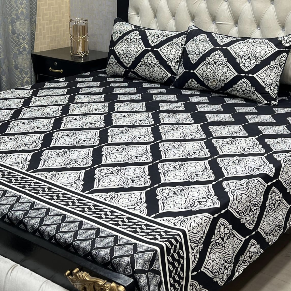 3D Crystal Cotton Bedsheet 3PC – 100+ Designs & Colours | Lifetime Colour & Fabric Guaranteed