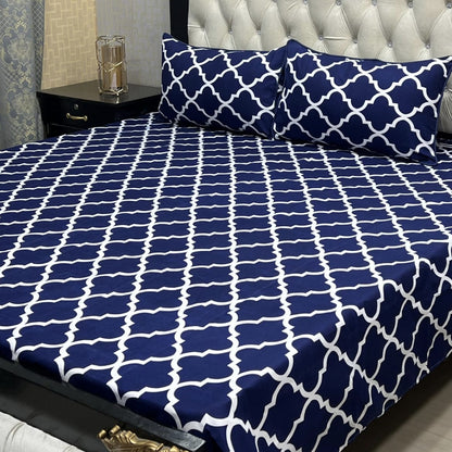 3D Crystal Cotton Bedsheet 3PC – 100+ Designs & Colours | Lifetime Colour & Fabric Guaranteed