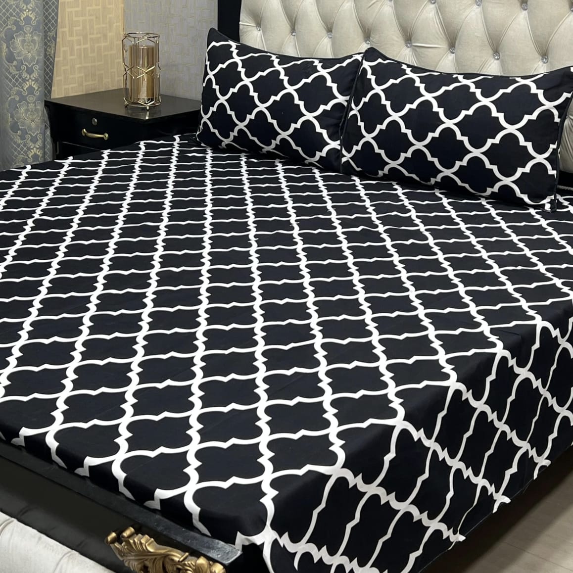 3D Crystal Cotton Bedsheet 3PC – 100+ Designs & Colours | Lifetime Colour & Fabric Guaranteed