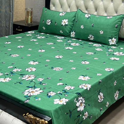 3D Crystal Cotton Bedsheet 3PC – 100+ Designs & Colours | Lifetime Colour & Fabric Guaranteed