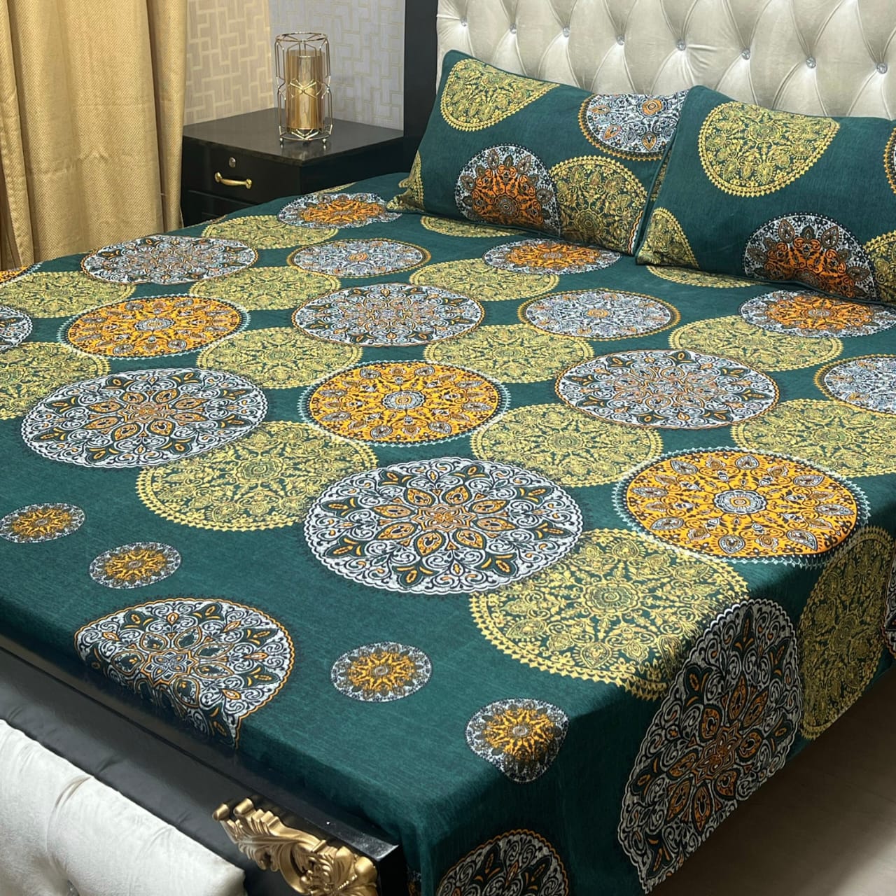 3D Crystal Cotton Bedsheet 3PC – 100+ Designs & Colours | Lifetime Colour & Fabric Guaranteed