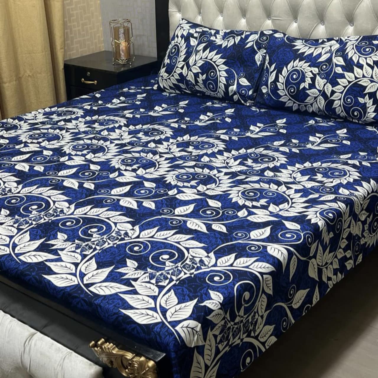 3D Crystal Cotton Bedsheet 3PC – 100+ Designs & Colours | Lifetime Colour & Fabric Guaranteed