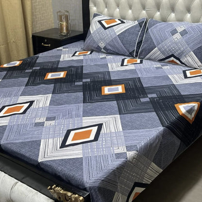 3D Crystal Cotton Bedsheet 3PC – 100+ Designs & Colours | Lifetime Colour & Fabric Guaranteed