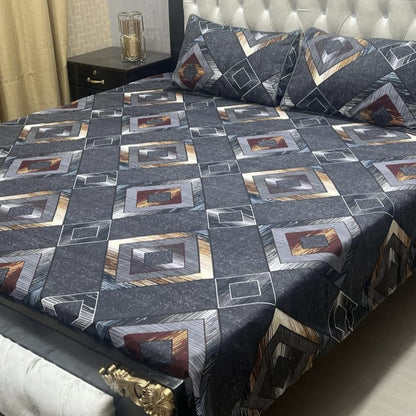 3D Crystal Cotton Bedsheet 3PC – 100+ Designs & Colours | Lifetime Colour & Fabric Guaranteed