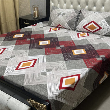 3D Crystal Cotton Bedsheet 3PC – 100+ Designs & Colours | Lifetime Colour & Fabric Guaranteed