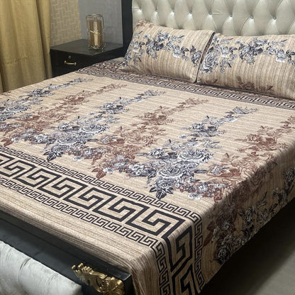 3D Crystal Cotton Bedsheet 3PC – 100+ Designs & Colours | Lifetime Colour & Fabric Guaranteed