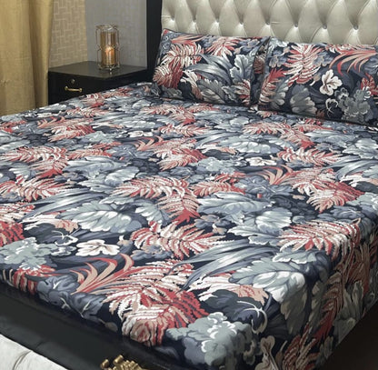 3D Crystal Cotton Bedsheet 3PC – 100+ Designs & Colours | Lifetime Colour & Fabric Guaranteed