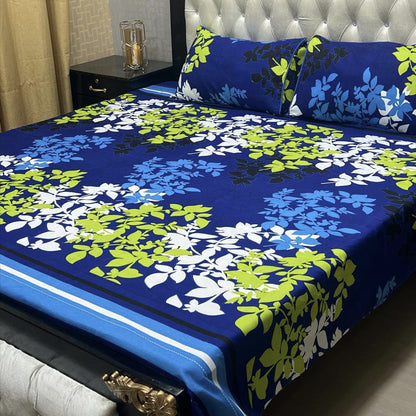 3D Crystal Cotton Bedsheet 3PC – 100+ Designs & Colours | Lifetime Colour & Fabric Guaranteed