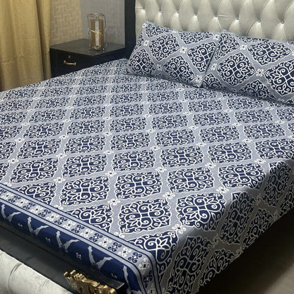 3D Crystal Cotton Bedsheet 3PC – 100+ Designs & Colours | Lifetime Colour & Fabric Guaranteed