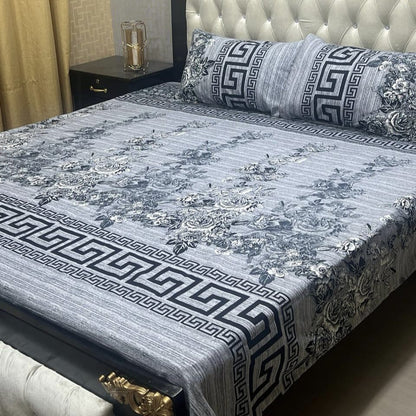 3D Crystal Cotton Bedsheet 3PC – 100+ Designs & Colours | Lifetime Colour & Fabric Guaranteed