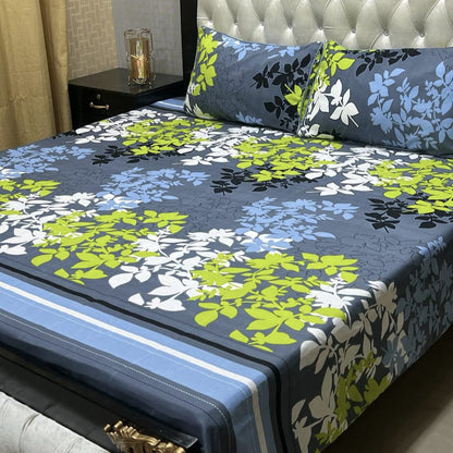 3D Crystal Cotton Bedsheet 3PC – 100+ Designs & Colours | Lifetime Colour & Fabric Guaranteed
