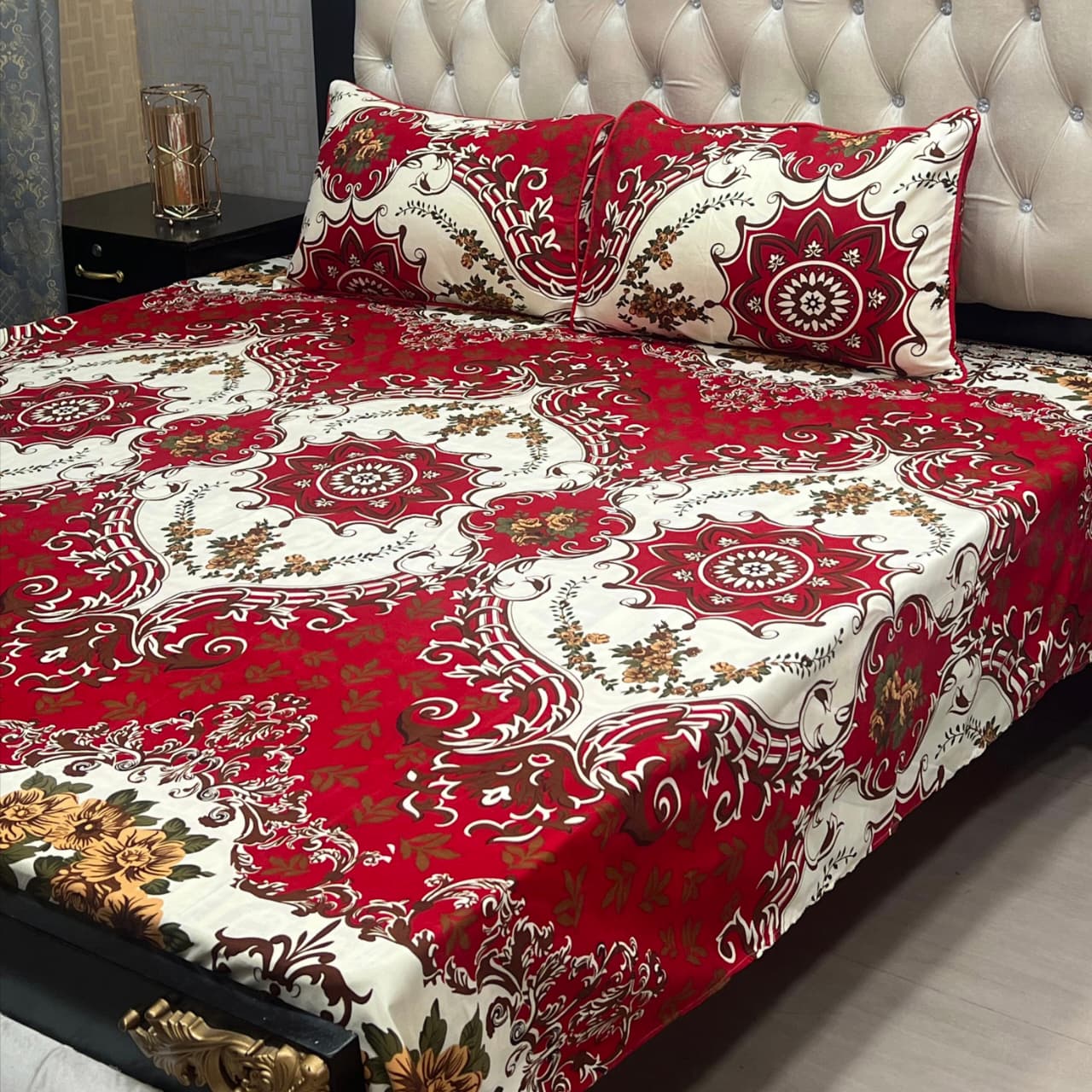 3D Crystal Cotton Bedsheet 3PC – 100+ Designs & Colours | Lifetime Colour & Fabric Guaranteed