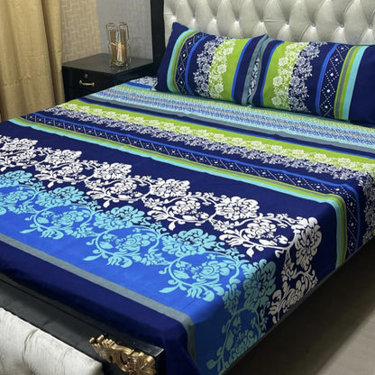 3D Crystal Cotton Bedsheet 3PC – 100+ Designs & Colours | Lifetime Colour & Fabric Guaranteed