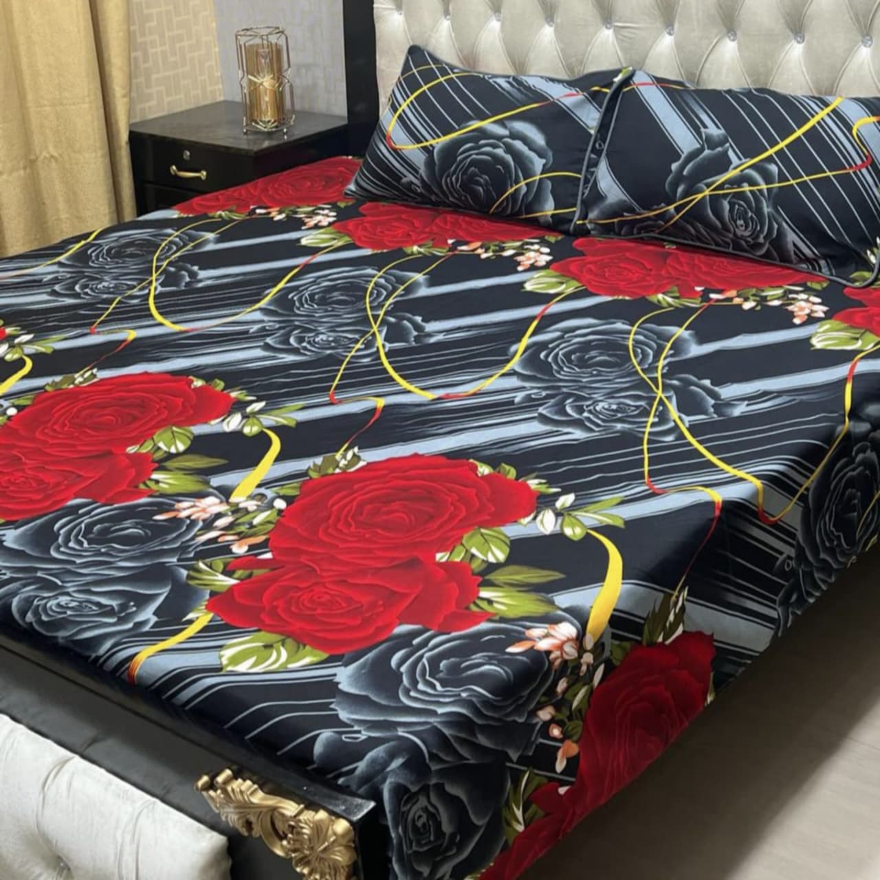 3D Crystal Cotton Bedsheet 3PC – 100+ Designs & Colours | Lifetime Colour & Fabric Guaranteed
