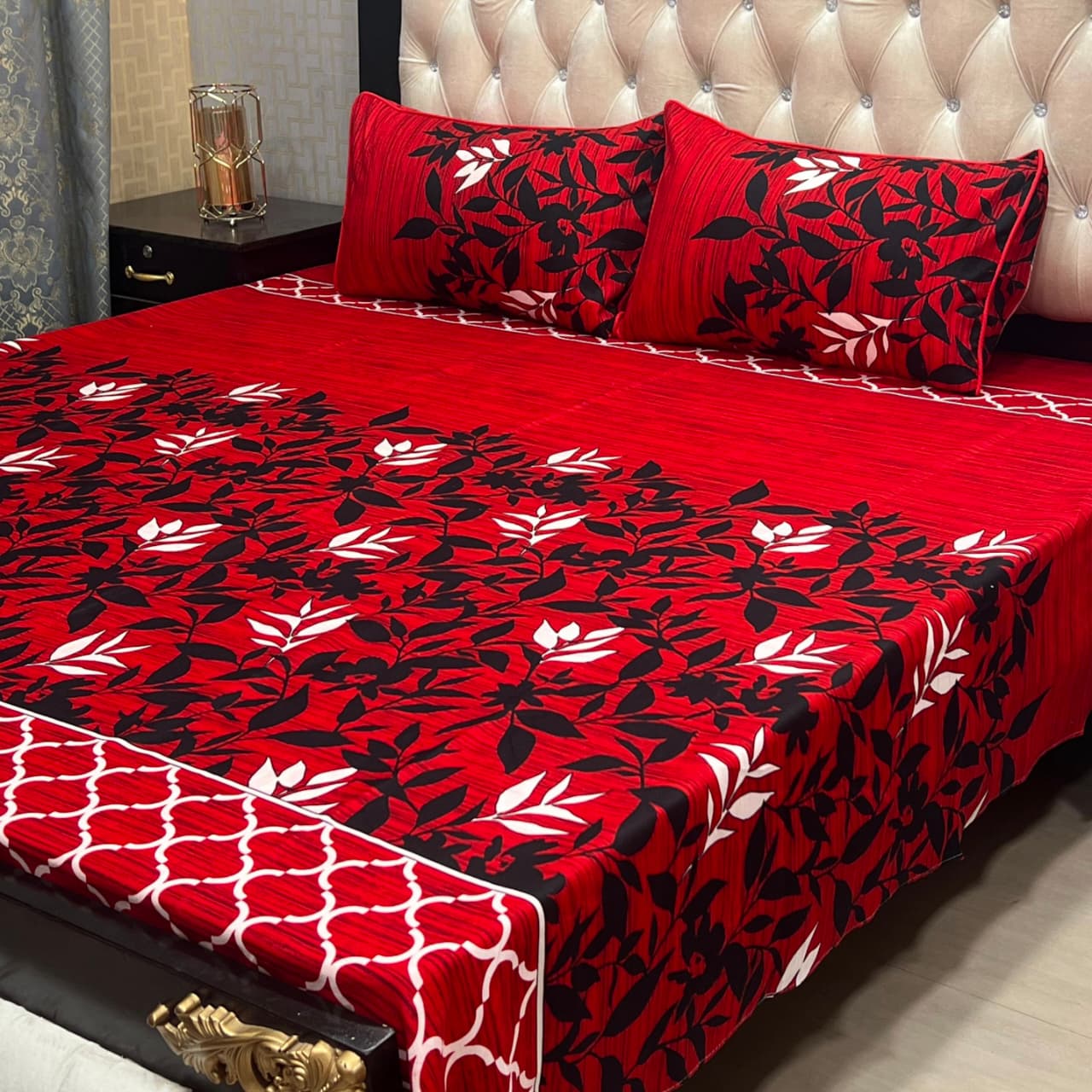 3D Crystal Cotton Bedsheet 3PC – 100+ Designs & Colours | Lifetime Colour & Fabric Guaranteed