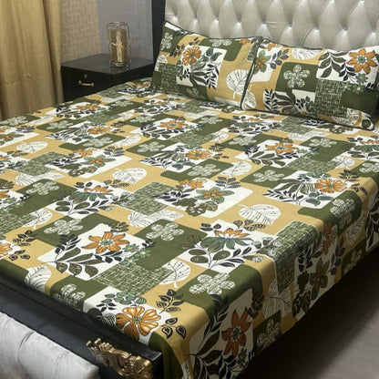 3D Crystal Cotton Bedsheet 3PC – 100+ Designs & Colours | Lifetime Colour & Fabric Guaranteed