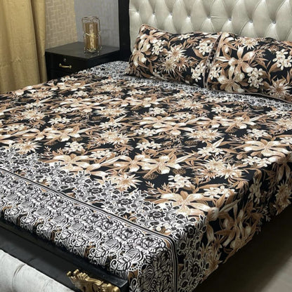3D Crystal Cotton Bedsheet 3PC – 100+ Designs & Colours | Lifetime Colour & Fabric Guaranteed