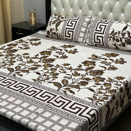 3D Crystal Cotton Bedsheet 3PC – 100+ Designs & Colours | Lifetime Colour & Fabric Guaranteed