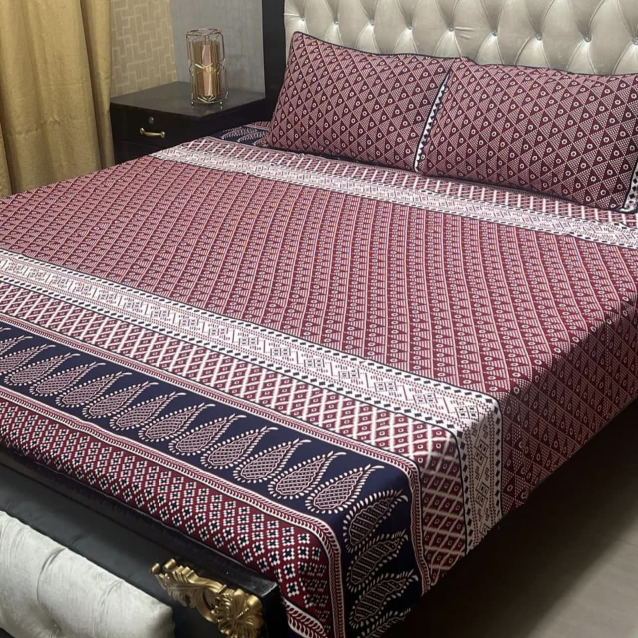 3D Crystal Cotton Bedsheet 3PC – 100+ Designs & Colours | Lifetime Colour & Fabric Guaranteed