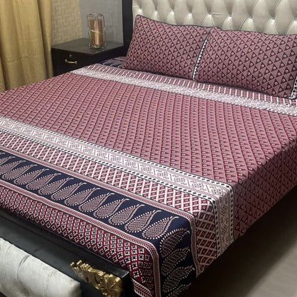 3D Crystal Cotton Bedsheet 3PC – 100+ Designs & Colours | Lifetime Colour & Fabric Guaranteed