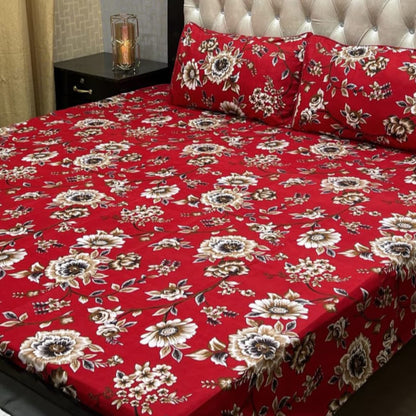 3D Crystal Cotton Bedsheet 3PC – 100+ Designs & Colours | Lifetime Colour & Fabric Guaranteed