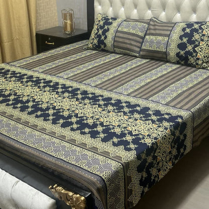 3D Crystal Cotton Bedsheet 3PC – 100+ Designs & Colours | Lifetime Colour & Fabric Guaranteed