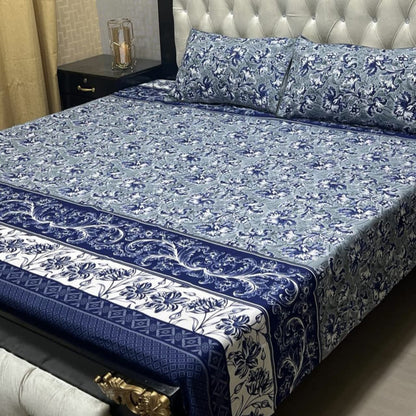 3D Crystal Cotton Bedsheet 3PC – 100+ Designs & Colours | Lifetime Colour & Fabric Guaranteed