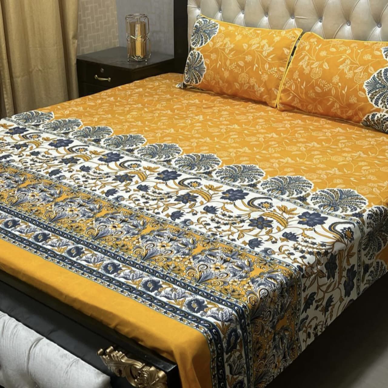 3D Crystal Cotton Bedsheet 3PC – 100+ Designs & Colours | Lifetime Colour & Fabric Guaranteed
