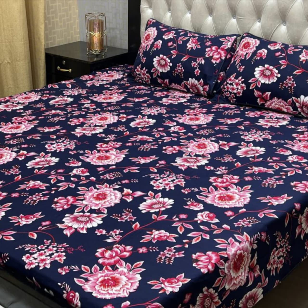 3D Crystal Cotton Bedsheet 3PC – 100+ Designs & Colours | Lifetime Colour & Fabric Guaranteed