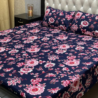 3D Crystal Cotton Bedsheet 3PC – 100+ Designs & Colours | Lifetime Colour & Fabric Guaranteed
