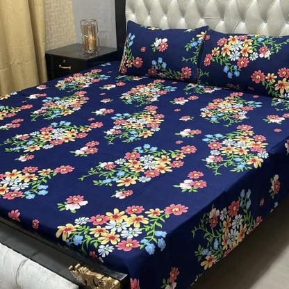 3D Crystal Cotton Bedsheet 3PC – 100+ Designs & Colours | Lifetime Colour & Fabric Guaranteed