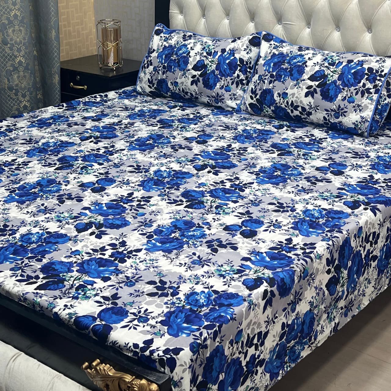 3D Crystal Cotton Bedsheet 3PC – 100+ Designs & Colours | Lifetime Colour & Fabric Guaranteed