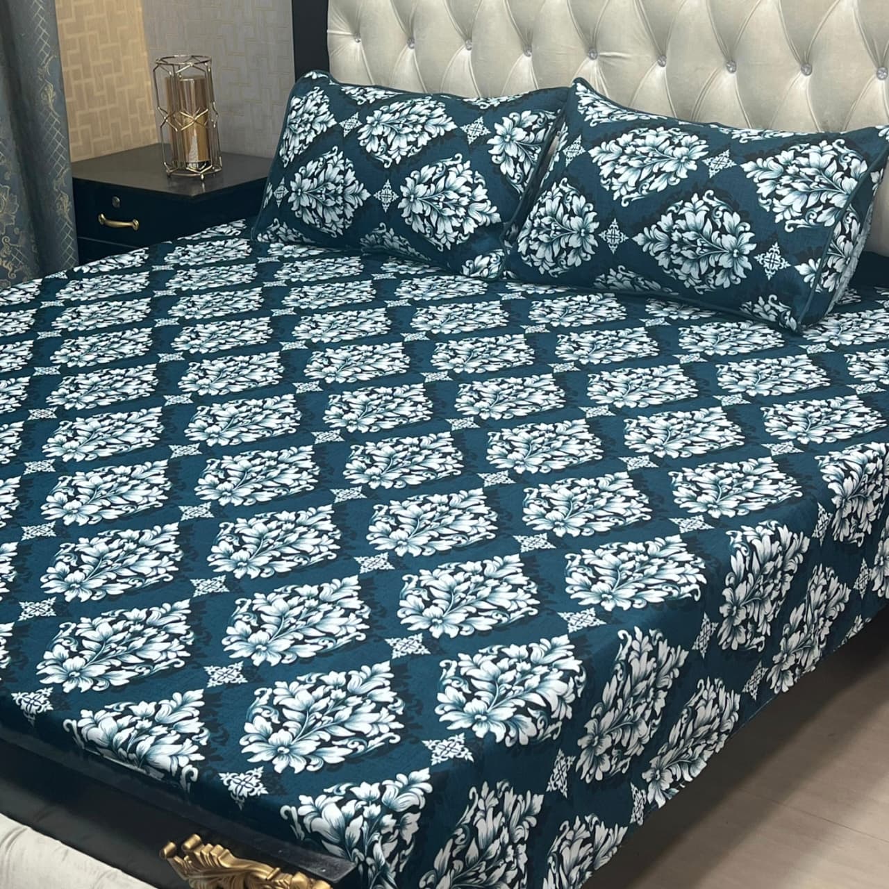 3D Crystal Cotton Bedsheet 3PC – 100+ Designs & Colours | Lifetime Colour & Fabric Guaranteed