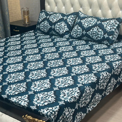 3D Crystal Cotton Bedsheet 3PC – 100+ Designs & Colours | Lifetime Colour & Fabric Guaranteed