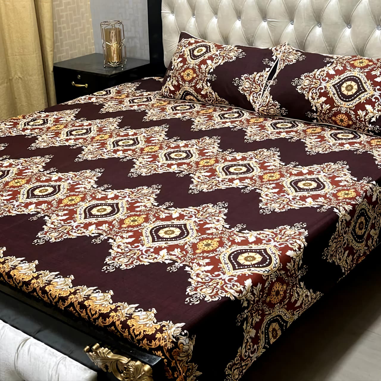 3D Crystal Cotton Bedsheet 3PC – 100+ Designs & Colours | Lifetime Colour & Fabric Guaranteed