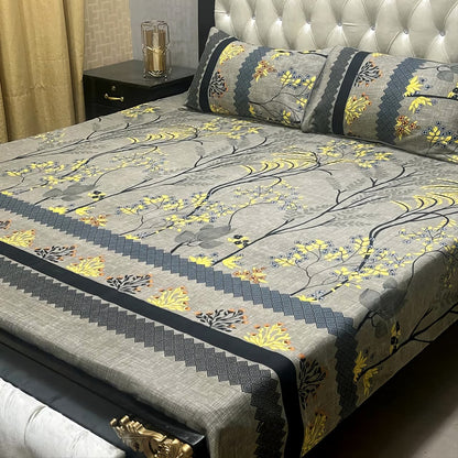 3D Crystal Cotton Bedsheet 3PC – 100+ Designs & Colours | Lifetime Colour & Fabric Guaranteed