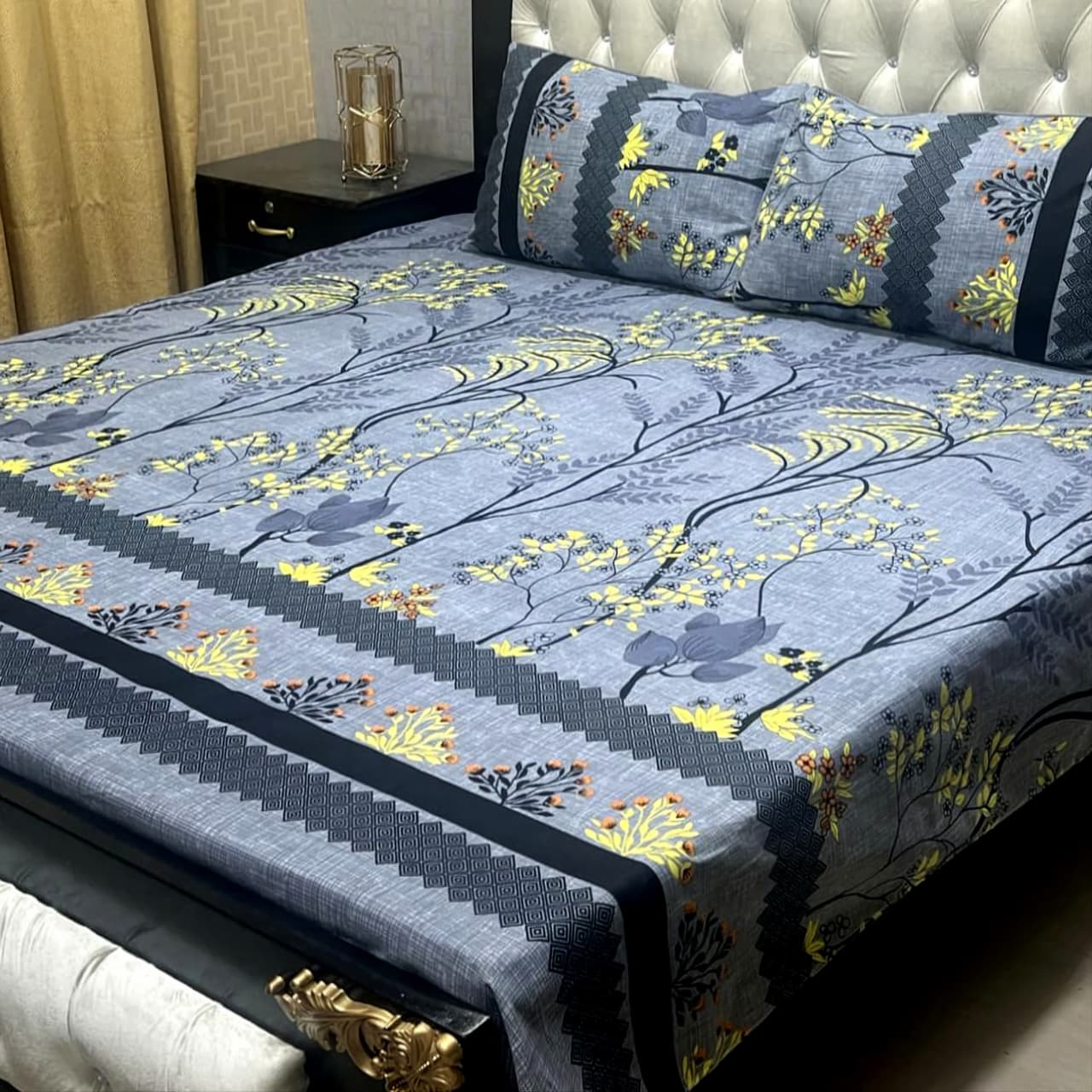 3D Crystal Cotton Bedsheet 3PC – 100+ Designs & Colours | Lifetime Colour & Fabric Guaranteed