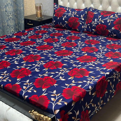 3D Crystal Cotton Bedsheet 3PC – 100+ Designs & Colours | Lifetime Colour & Fabric Guaranteed